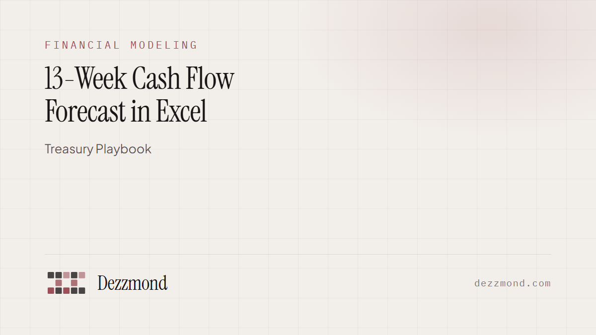 13-Week Cash Flow Forecast in Excel: Treasury Playbook (2026)