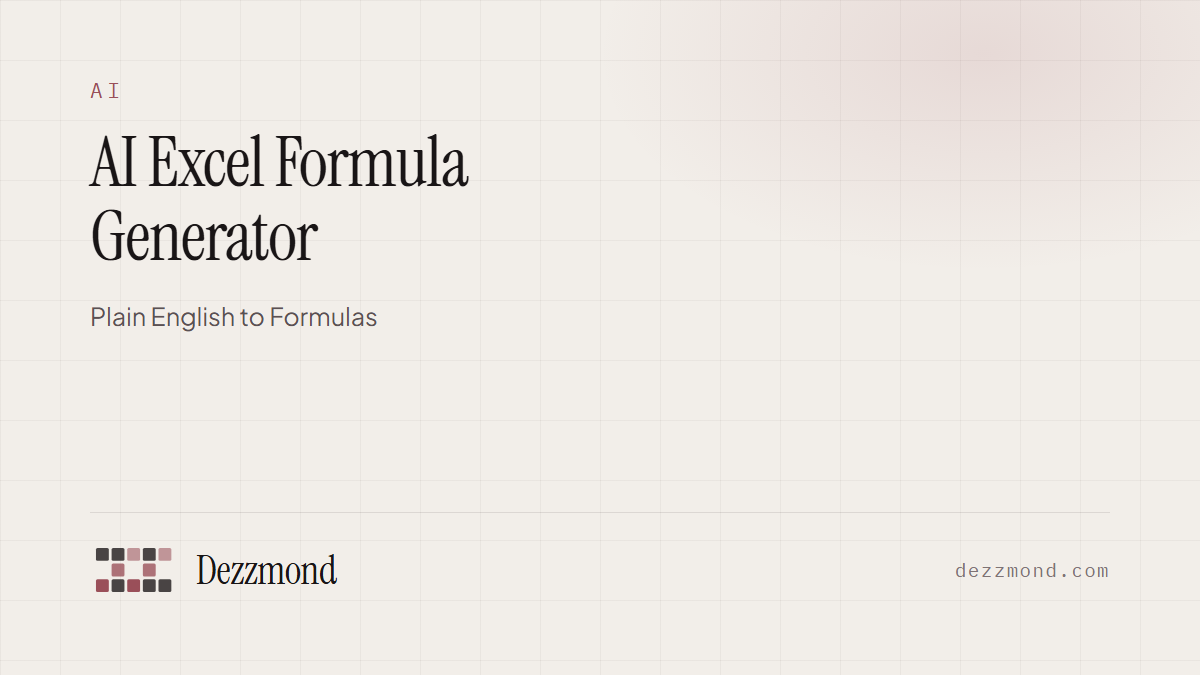 AI Excel Formula Generator: Plain English to Formulas (2026)