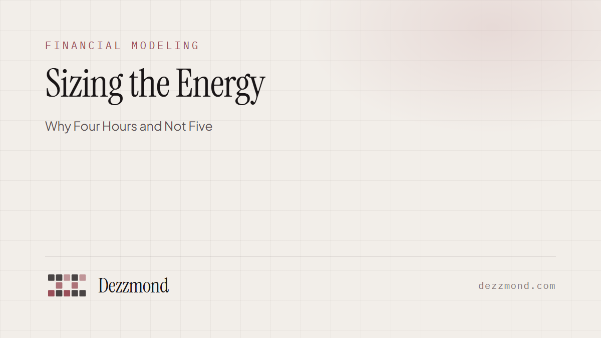 Sizing the Energy: Why Four Hours and Not Five