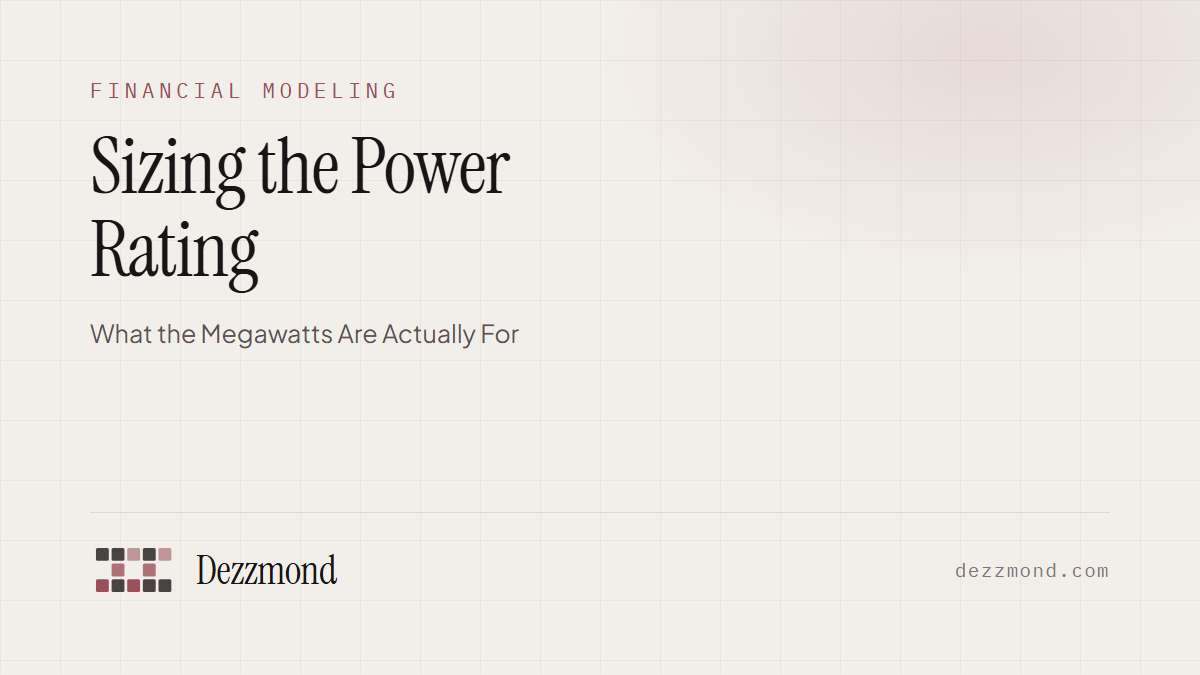 Sizing the Power Rating: What the Megawatts Are Actually For