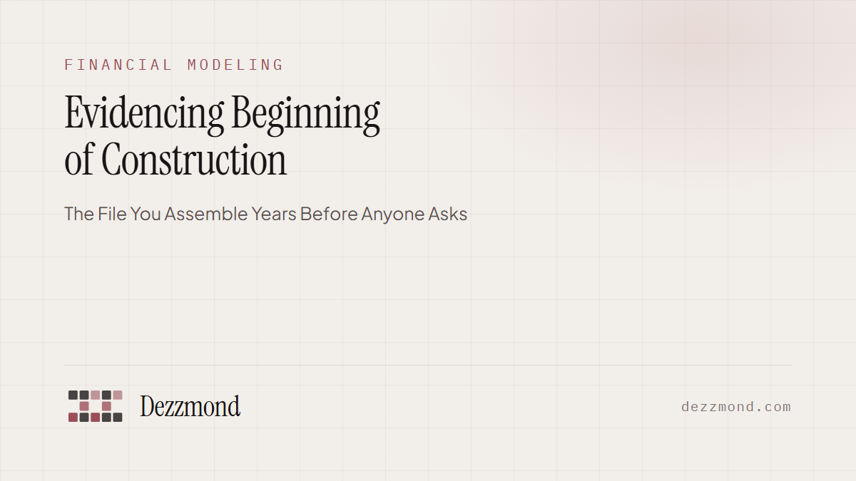 Evidencing Beginning of Construction: The File You Assemble Years Before Anyone Asks