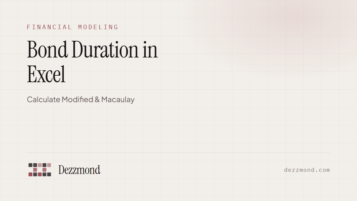 Bond Duration in Excel: Calculate Modified & Macaulay (2026)