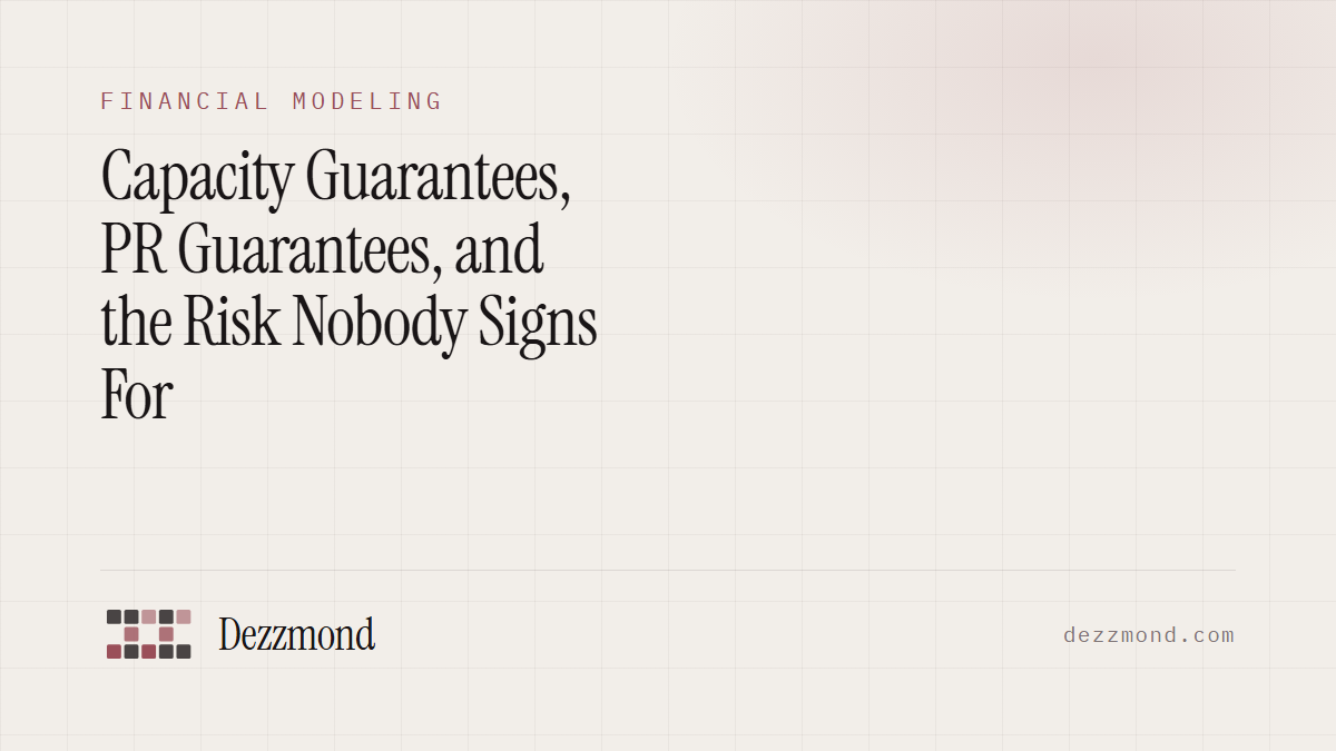 Capacity Guarantees, PR Guarantees, and the Risk Nobody Signs For