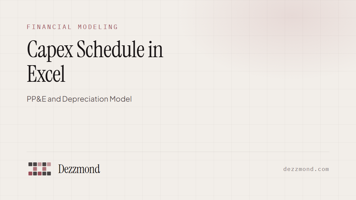 Capex Schedule in Excel: PP&E and Depreciation Model (2026)