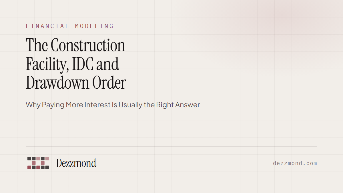 The Construction Facility, IDC and Drawdown Order: Why Paying More Interest Is Usually the Right Answer