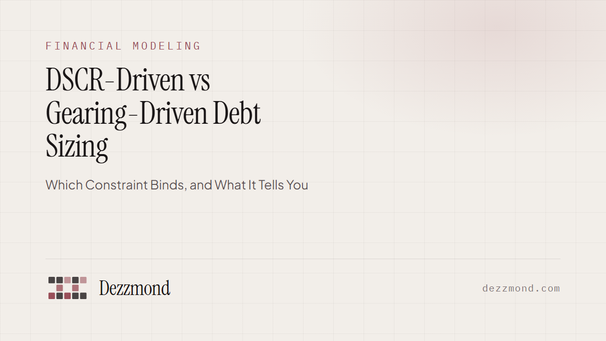 DSCR-Driven vs Gearing-Driven Debt Sizing: Which Constraint Binds, and What It Tells You