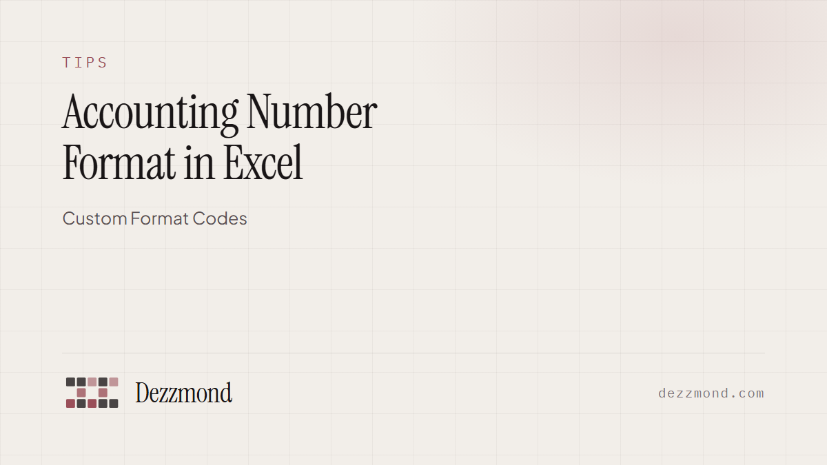 Accounting Number Format in Excel: Custom Format Codes