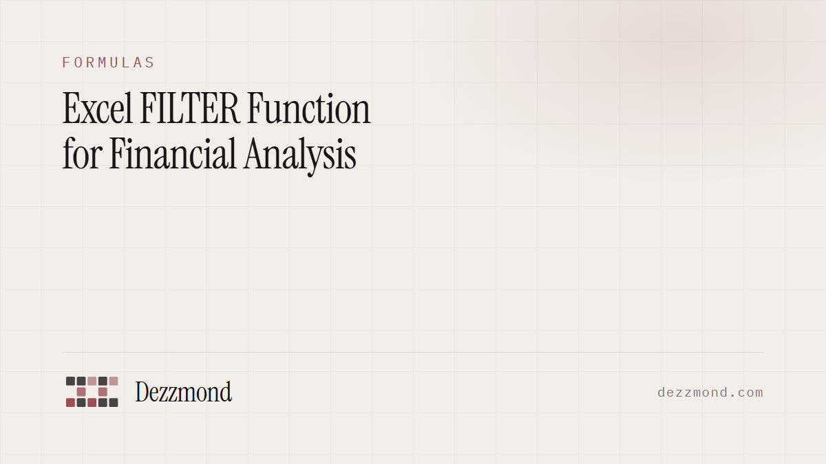 Excel FILTER Function for Financial Analysis (2026 Guide)