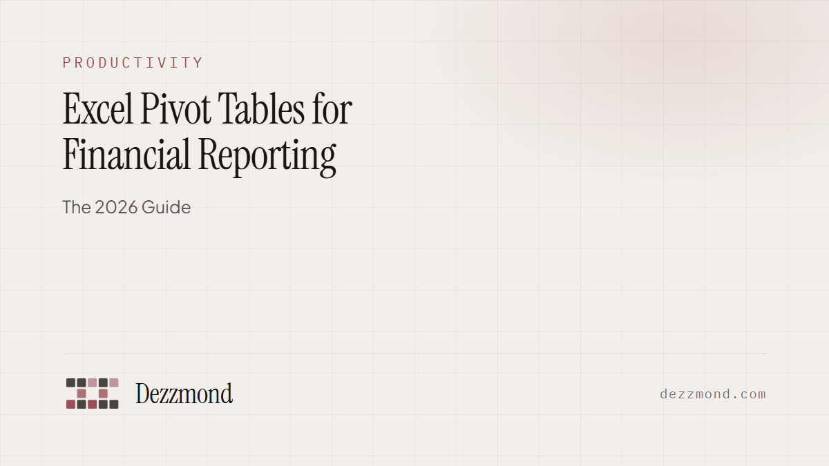 Excel Pivot Tables for Financial Reporting: The 2026 Guide