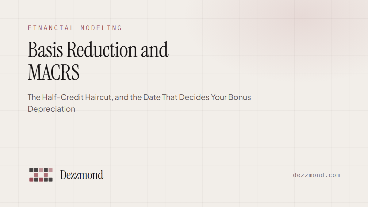 Basis Reduction and MACRS: The Half-Credit Haircut, and the Date That Decides Your Bonus Depreciation