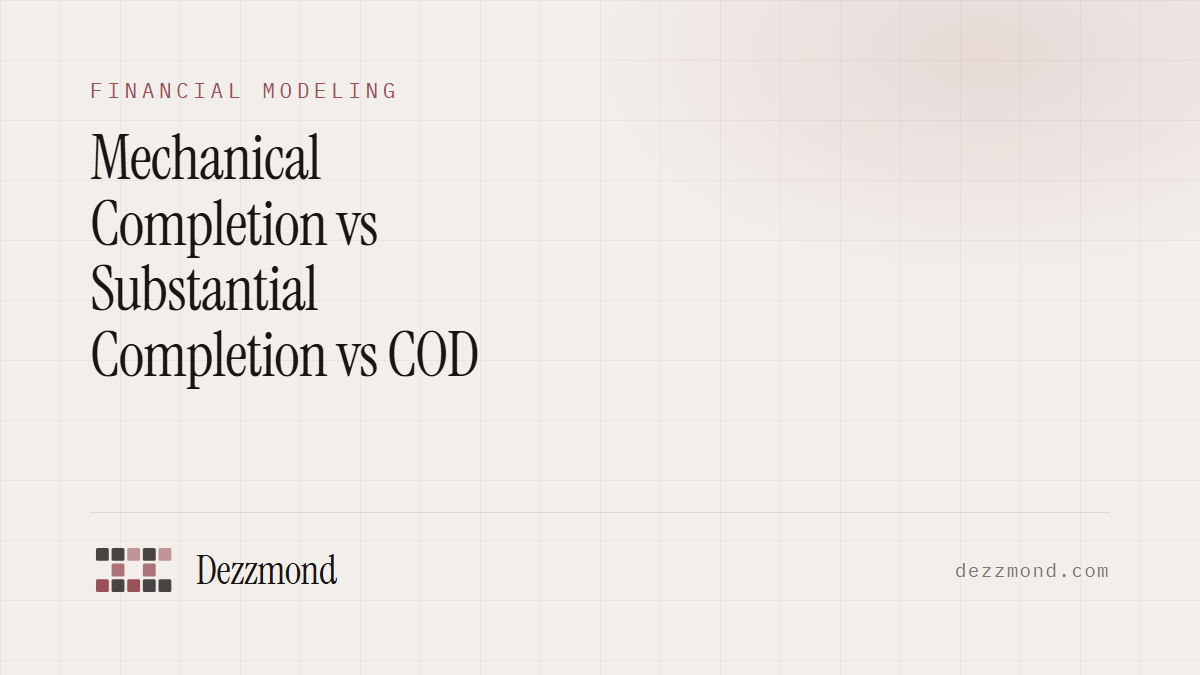 Mechanical Completion vs Substantial Completion vs COD