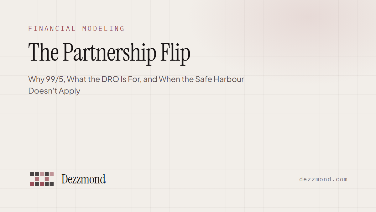 The Partnership Flip: Why 99/5, What the DRO Is For, and When the Safe Harbour Doesn't Apply