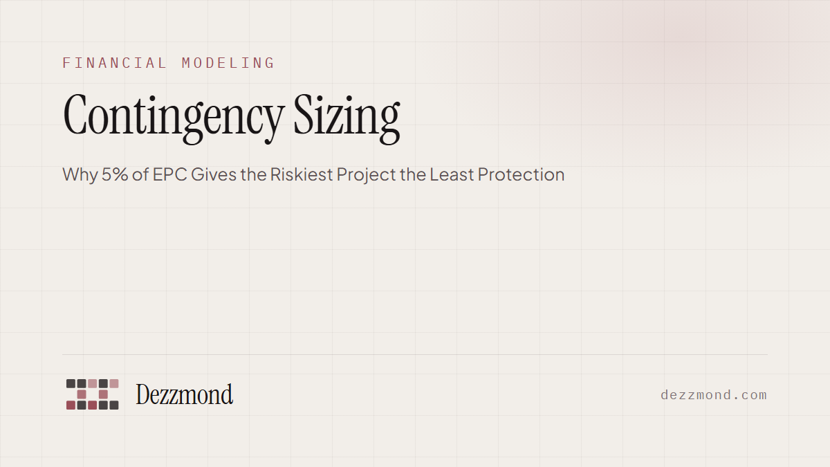 Contingency Sizing: Why 5% of EPC Gives the Riskiest Project the Least Protection