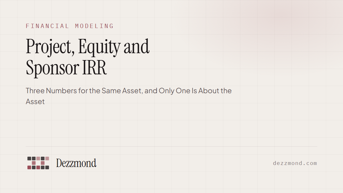 Project, Equity and Sponsor IRR: Three Numbers for the Same Asset, and Only One Is About the Asset