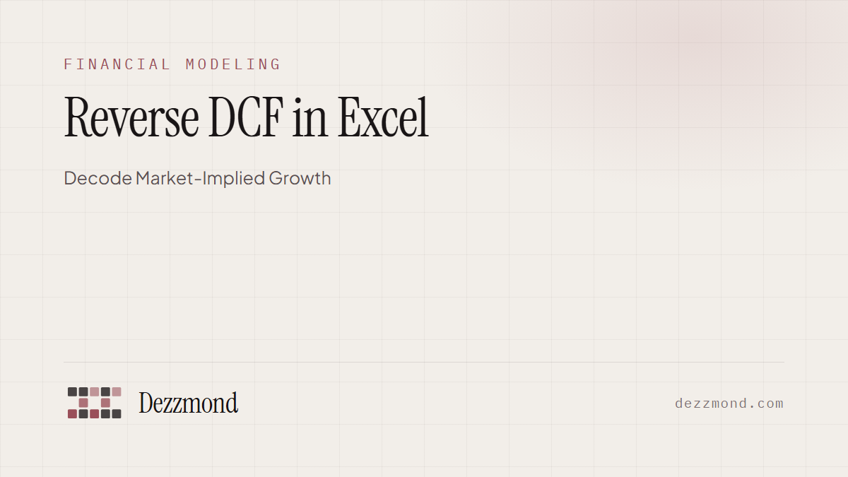 Reverse DCF in Excel: Decode Market-Implied Growth (2026)