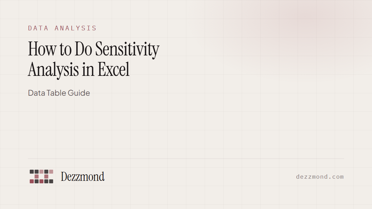 How to Do Sensitivity Analysis in Excel: Data Table Guide